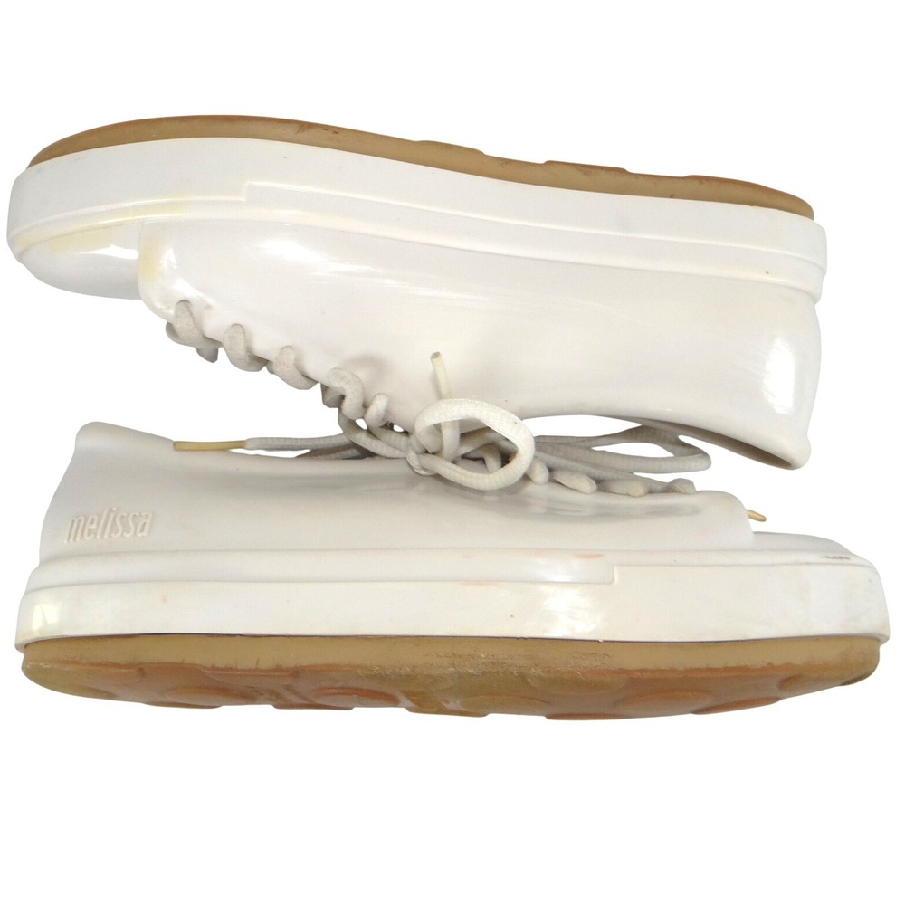 Melissa Be Women White Melflex PVC 
Platform Jelly Sneakers‎ Lace Up Shoes